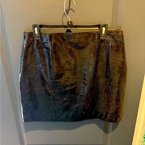 St. John Leather Mini Skirt